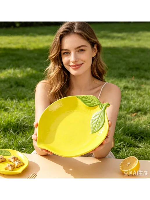 Керамическая миска в форме лимона, 15 см, 1 шт, 1 шт