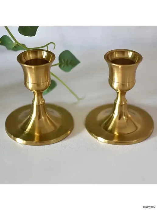 Подсвечник для 1 св. 1 шт металл золотой, 1 шт, фото 2