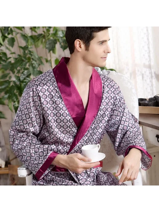 Мужской шелковый халат, вариант, фото 5