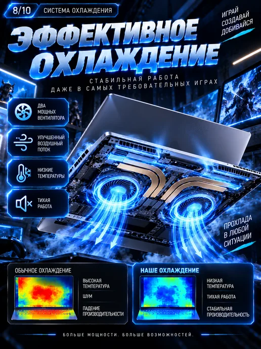 16.2”Мощный ноутбук для работы, учёбы и игр, серый, фото 4