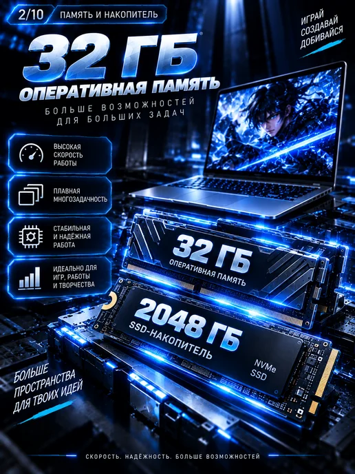 16.2”Мощный ноутбук для работы, учёбы и игр, серый, фото 6