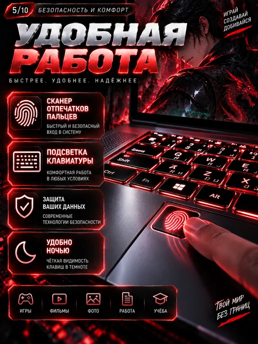 16.1" Мощный ноутбук, 32ГБ, SSD 2048ГБ, 32 ГБ, 2048 ГБ, фото 8