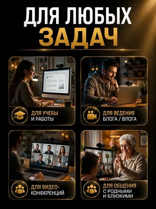 Веб камера для пк Full HD, в упаковке 100 г, фото 6