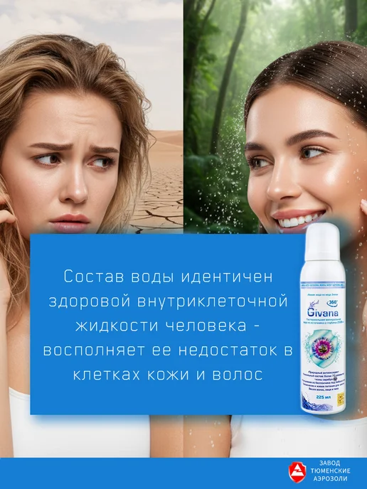 Геотермальная вода с ионами серебра для кожи и волос Givana, серебристый, фото 3