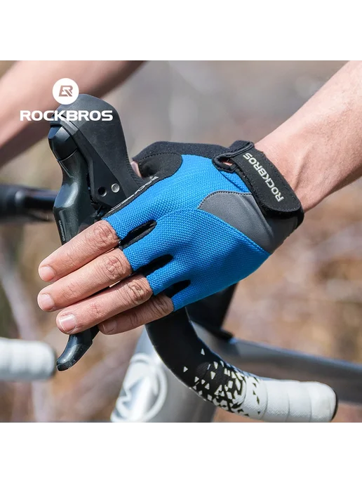 Rockbros полупальцевые велосипедные перчатки MTB, вариант, фото 4