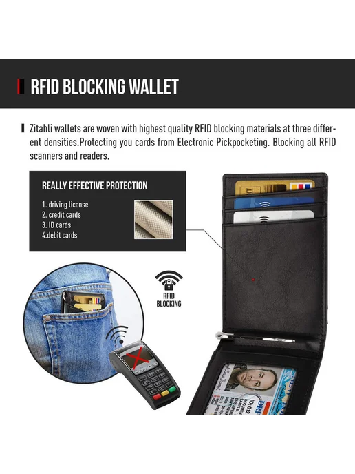 Тонкий держатель для карт с защитой RFID, вариант, фото 2