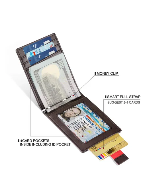 Тонкий держатель для карт с защитой RFID, вариант, фото 4