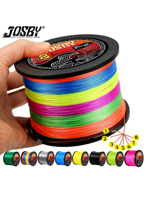 JOSBY Плетенка рыболовная Multicolor X4 300M 20LB, Multicolor X8, фото 2