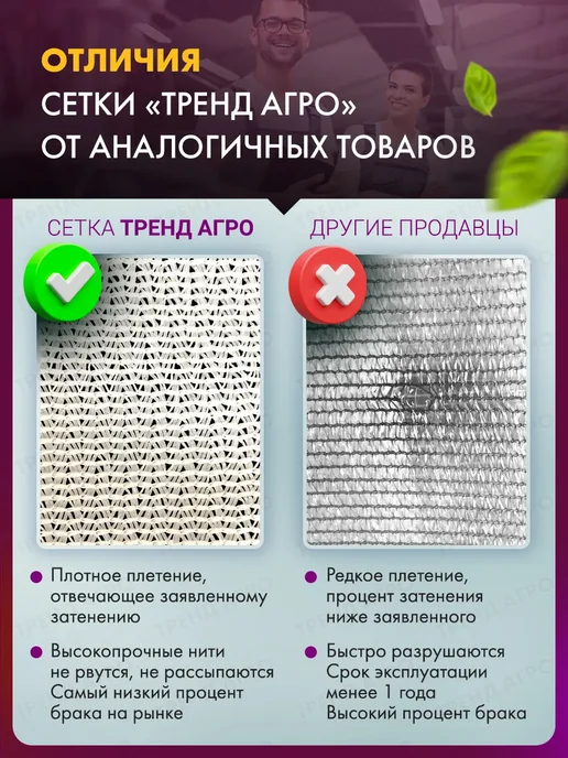 Тренд Агро Сетка затеняющая, бежевый, в упаковке 630 г, фото 3