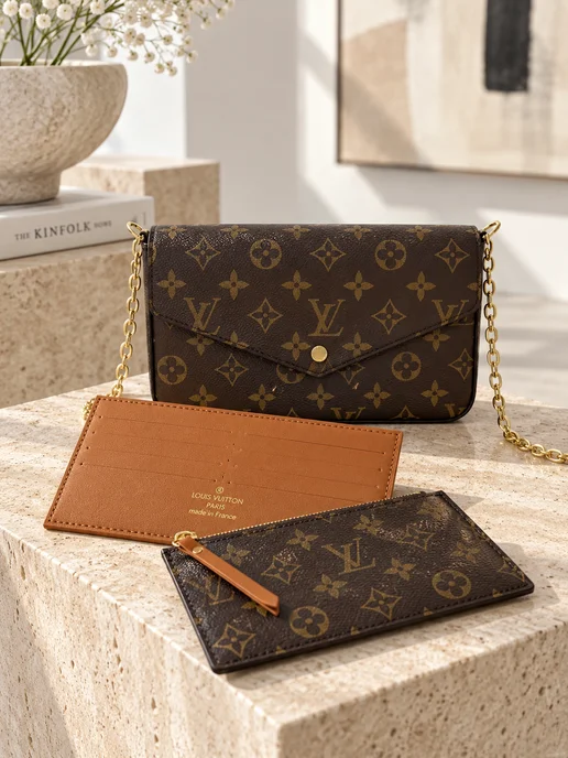 LOUIS VUITTON Сумка клатч Луи Виттон реплика стильная, оранжевый, фото 2