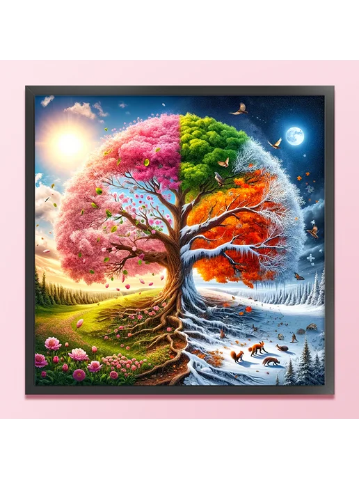 Домашний декор схема вышивки Дерево Жизни замок 14CT 40x40, 40x40