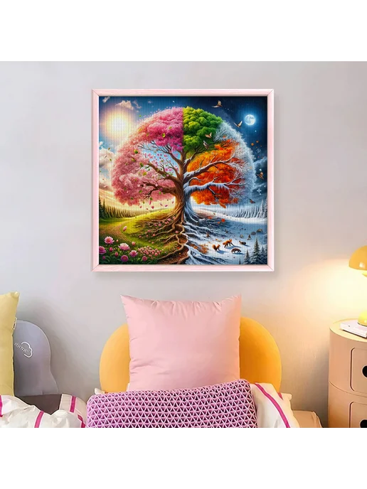 Домашний декор схема вышивки Дерево Жизни замок 14CT 40x40, 40x40, фото 2