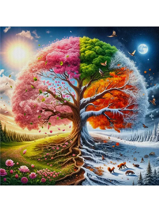 Домашний декор схема вышивки Дерево Жизни замок 14CT 40x40, 40x40, фото 6