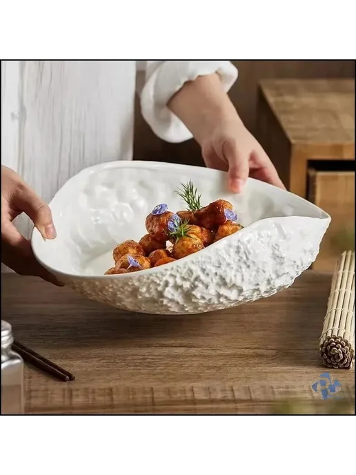 Салатник керамический, диаметр 20 см, белый, белый