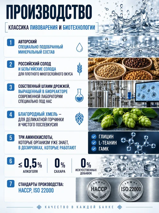 Безалкогольное пиво лагер FERST Smart Beer, РЕЛАКС глицин 6, вариант, фото 8