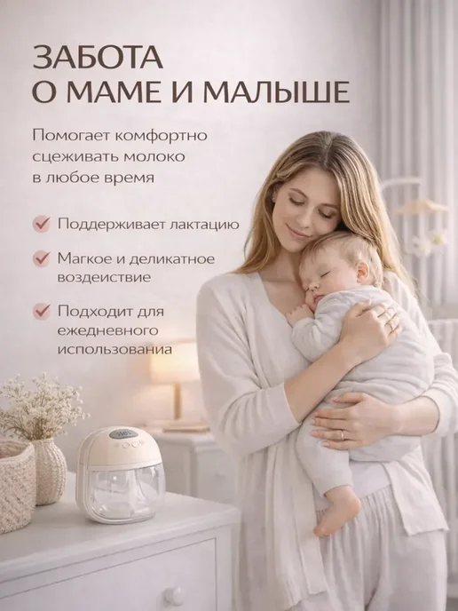 Молокоотсос электрический свободные руки, розовый, фото 4