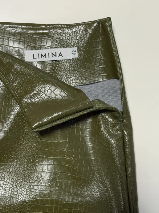 Limina Юбка мини из крокодиловой кожи, зеленый, фото 5