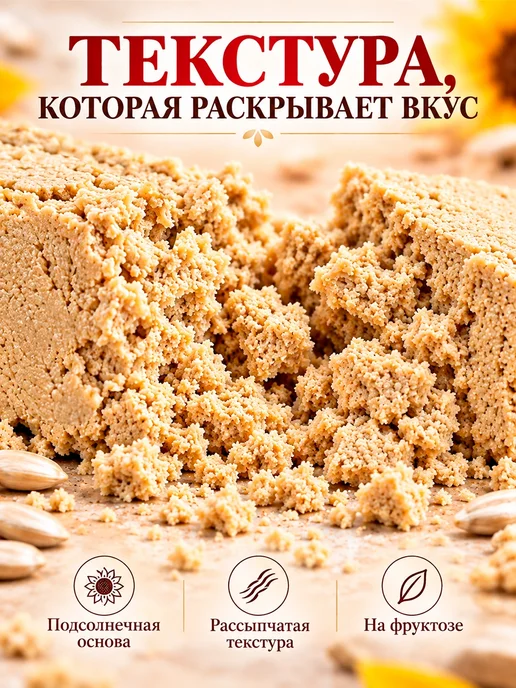 Азовская кондитерская фабрика Халва подсолнечная азовская в коробке, ГОСТ 2 кг, 3 шт, 180 г, фото 2