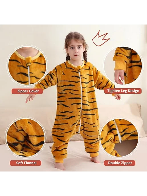 KigiRu Кигуруми тигр детский тёплый костюм подарок, желтый, фото 7