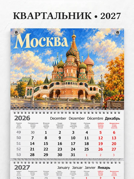 Календарь квартальный 2027 Москва