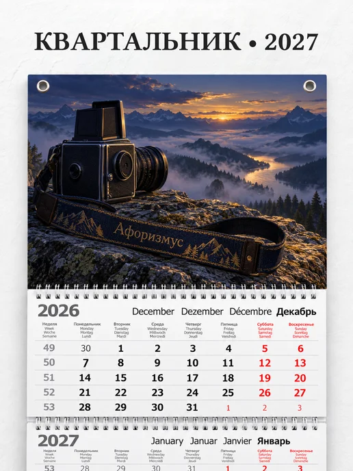 Календарь квартальный 2027 фотографа