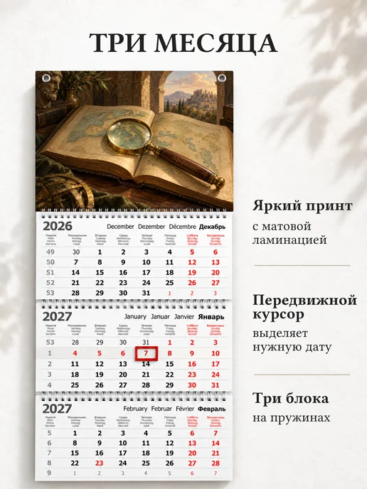 Афоризмус Календарь квартальный 2027 историка, синий, фото 2