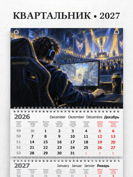 Календарь квартальный 2027 Киберспорт
