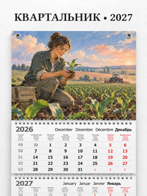 Календарь квартальный 2027 агронома