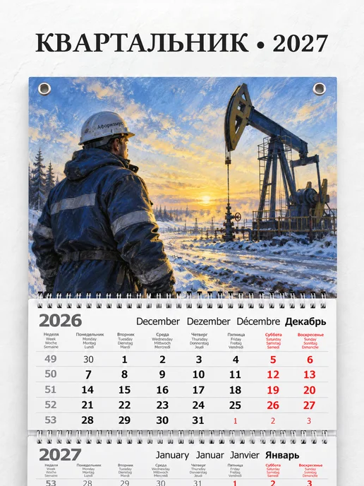 Календарь квартальный 2027 нефтяника