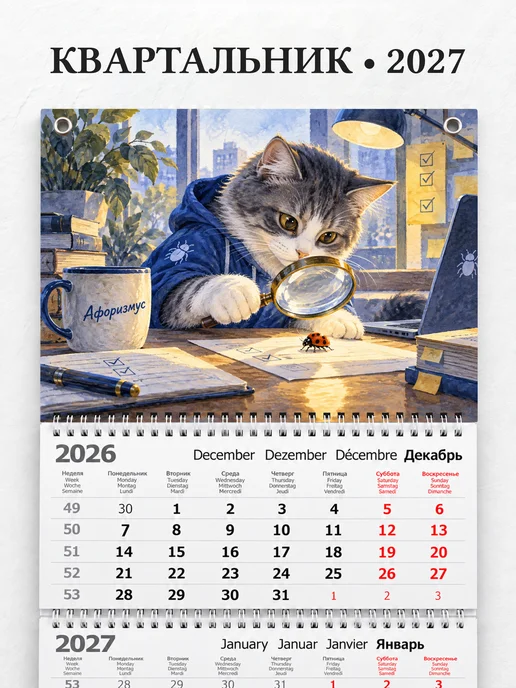 Календарь квартальный 2027 QA-тестировщика