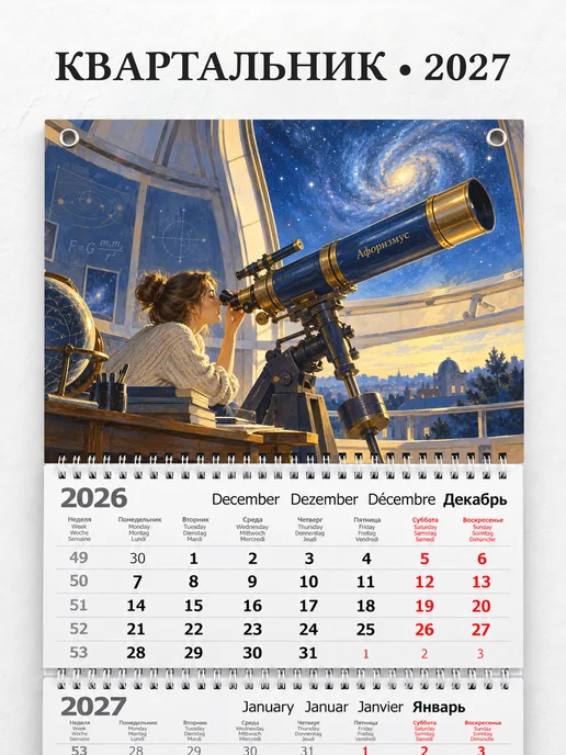 Календарь квартальный 2027 физика