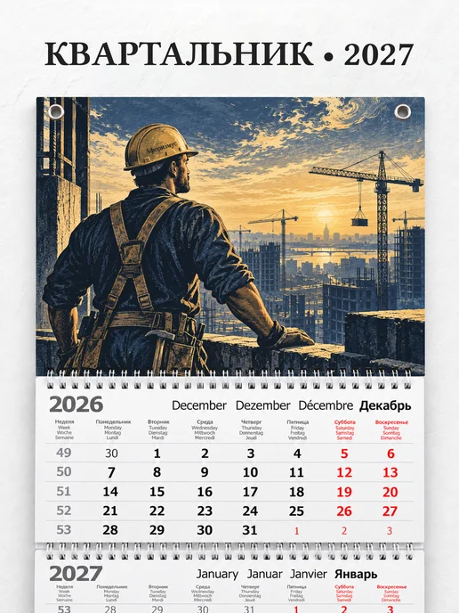 Календарь квартальный 2027 строителя