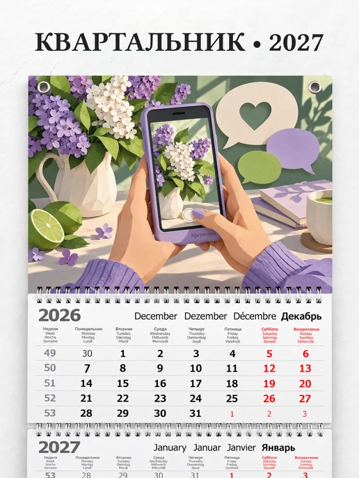 Календарь квартальный 2027 SMM-специалиста