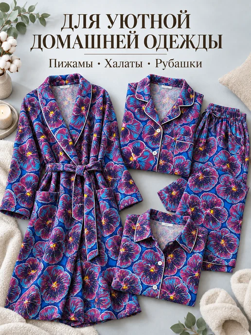 Любодом Фланель халатная ткань для шитья хлопок 100%, вариант, фото 3