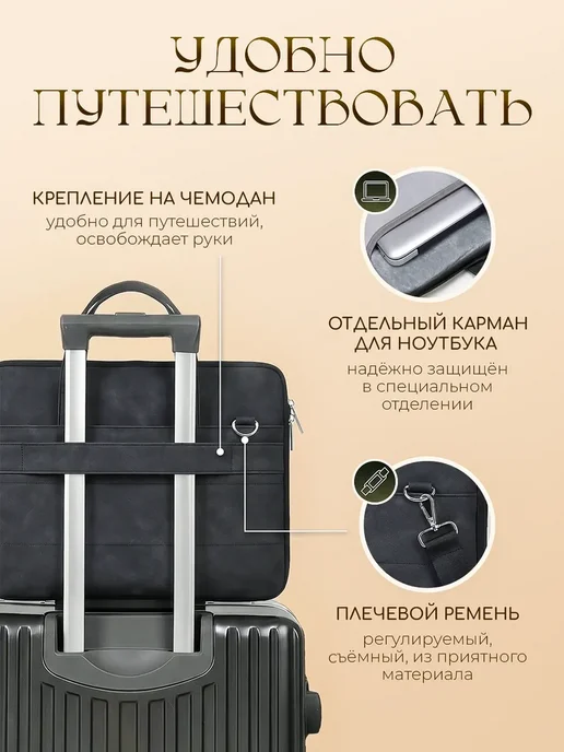 JBB Сумка для ноутбука 14, 15,6 и 16" и документов А4, вариант, фото 5