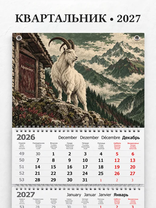 Календарь квартальный 2027 Козы