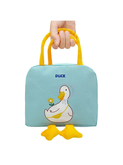 Duck Cartoon Insulated Lunch Bag Large Capacity Oxford Cloth, синий, фото 2