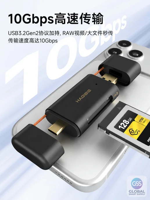 Нет бренда Картридер CFexpress Type A B, USB 3.2, черный, фото 3