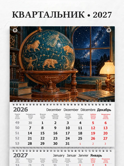 Календарь квартальный 2027 Созвездия