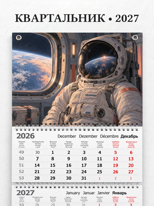 Календарь квартальный 2027 Скафандры