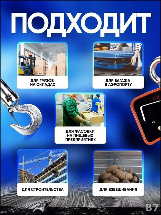 Подвесные весы до 1000 кг с LCD-дисплеем, 1000 кг, фото 8