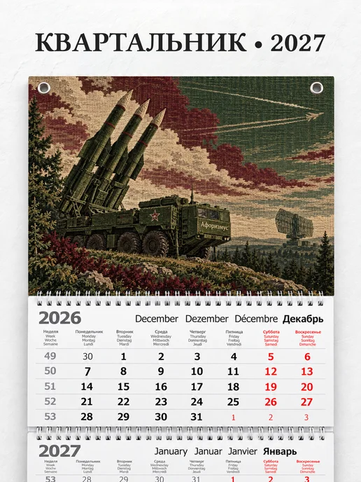 Календарь квартальный 2027 Войска ПВО