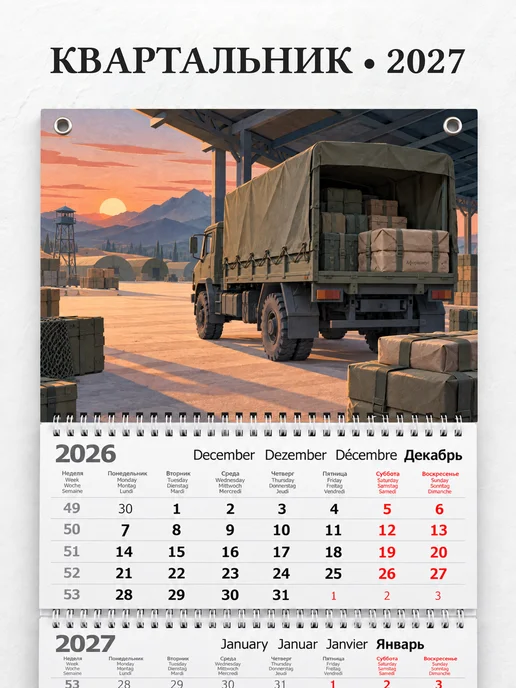 Календарь квартальный 2027 Военная логистика