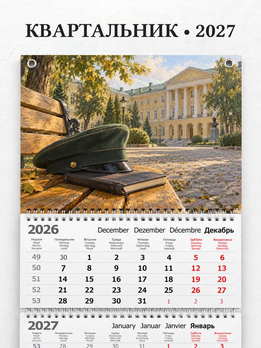 Календарь квартальный 2027 Кадетские корпуса