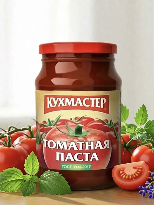 Кухмастер Томатная паста 750г. 1шт, 750 г, 1 шт