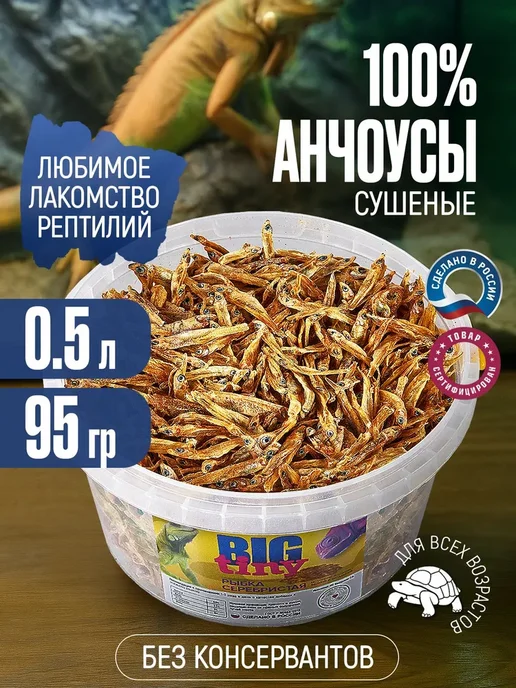 Корм для красноухих черепах и рептилий, BIG tiny, сушеная 95, красный