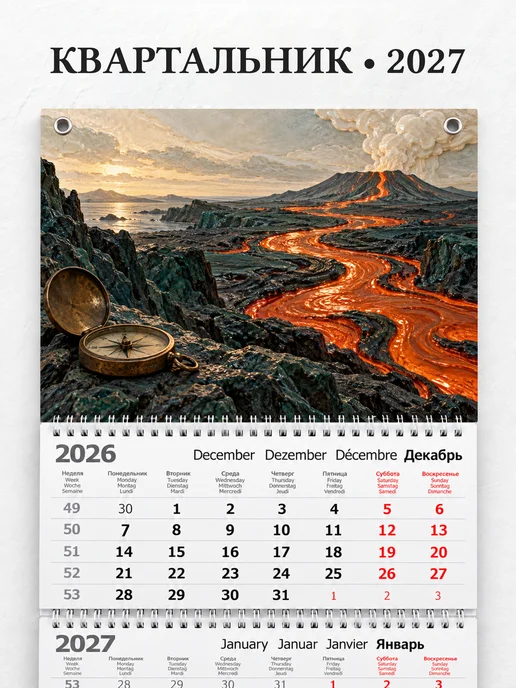 Календарь квартальный 2027 Лава