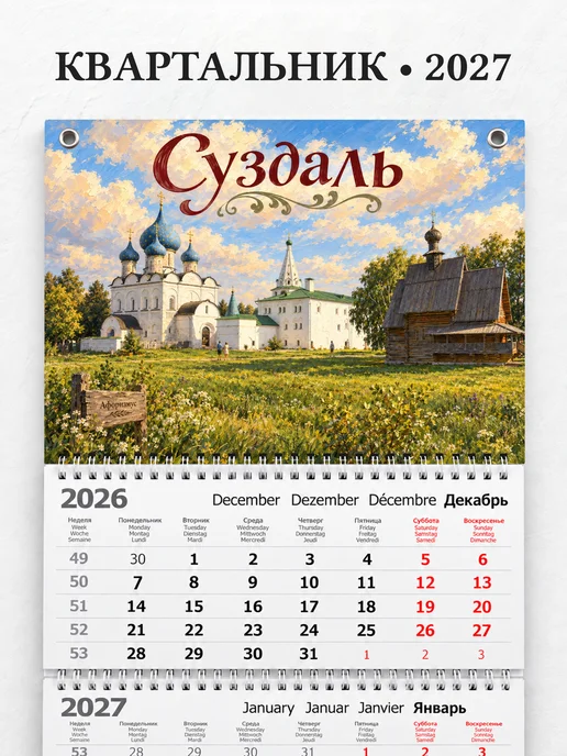Календарь квартальный 2027 Суздаль