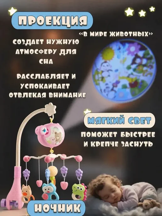 BellaBaby Игрушка для новорожденных мобильный проектор в кроватку, вариант, фото 2