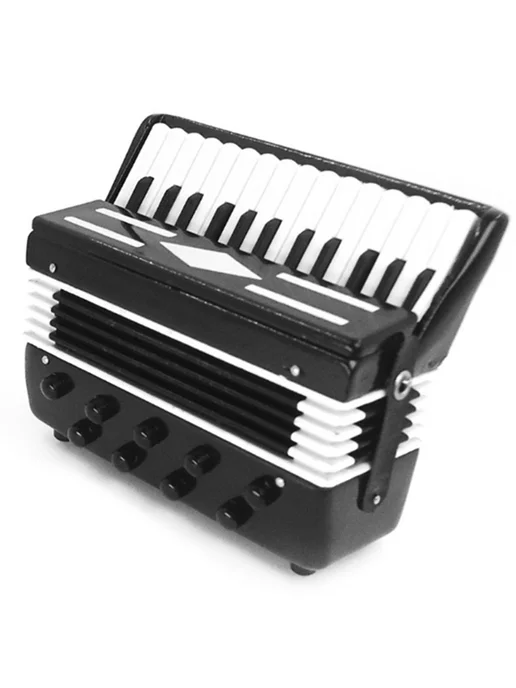 Мини-аккордеон декоративный, 7×6 см, дерево, черный, 7x6 см, фото 5